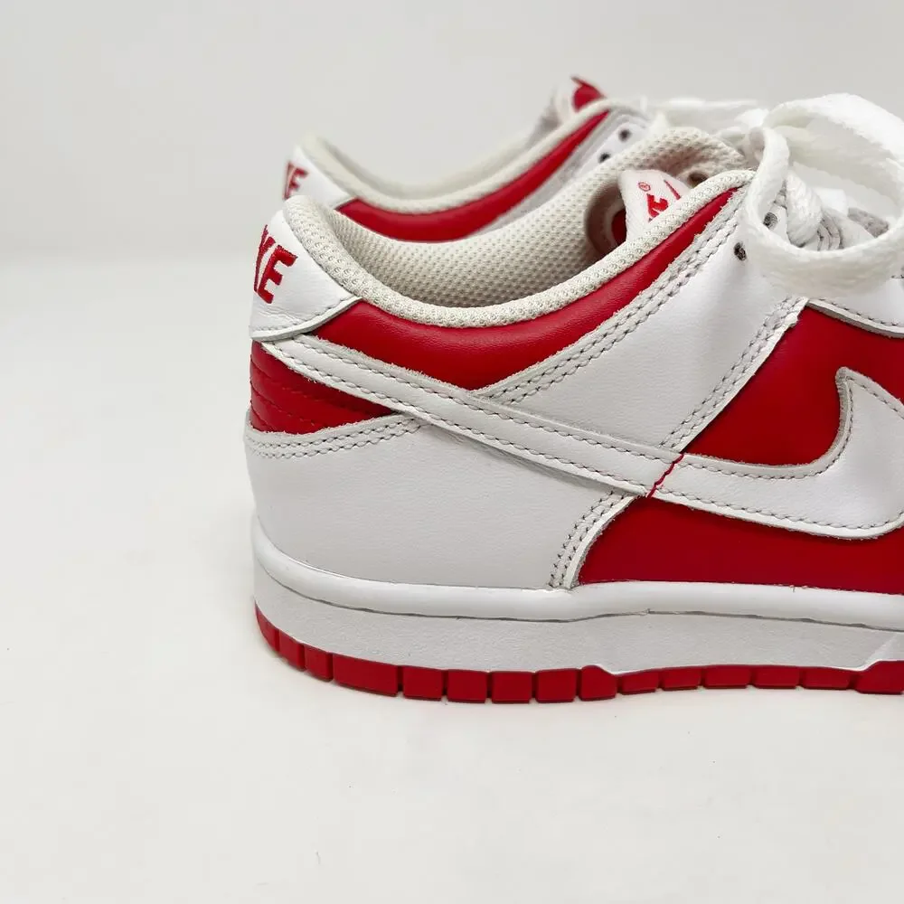 Nike Youth Size 4Y Dunk Low Championship Red White 2021 Leather Sneaker Casuals